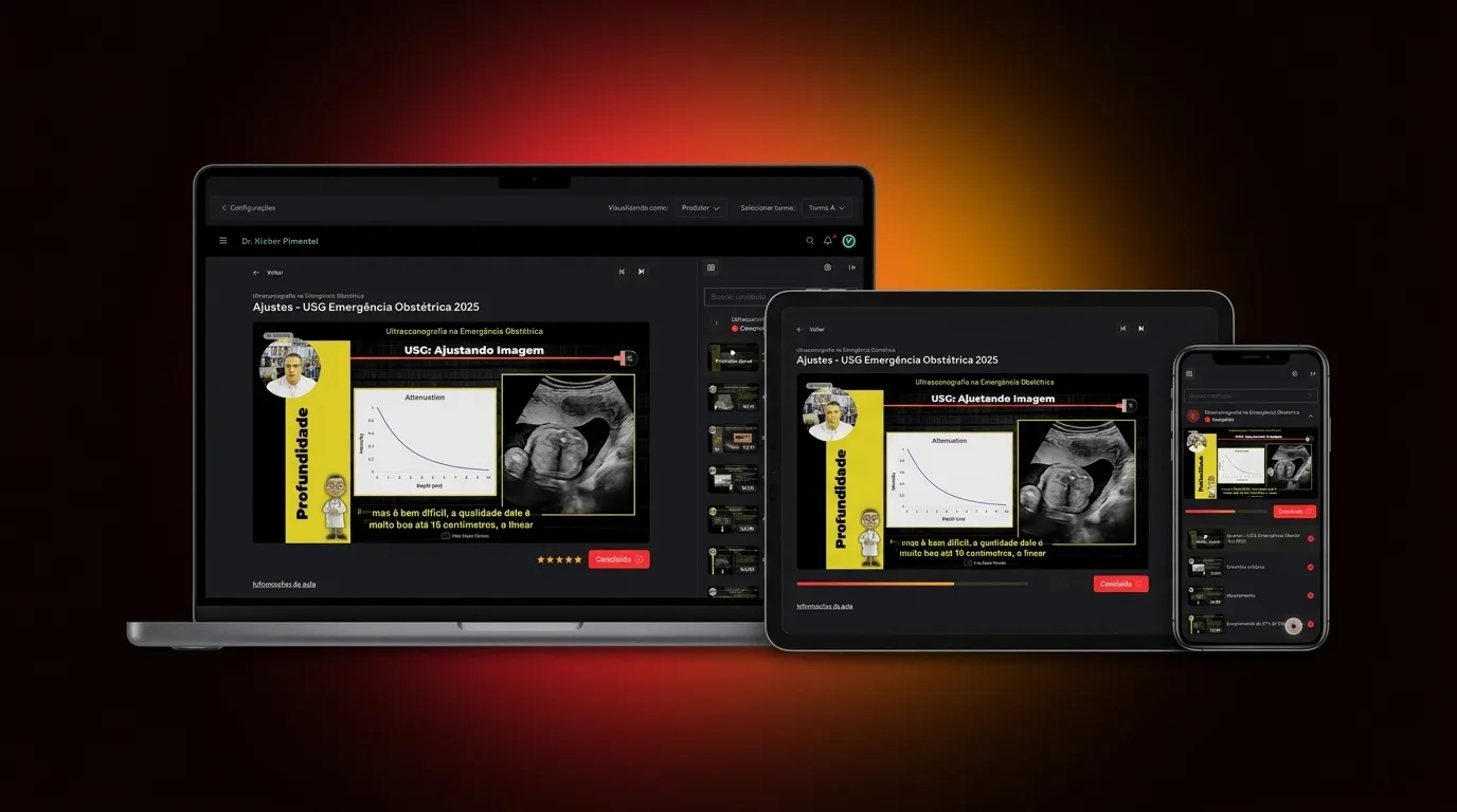 Curso no celular, tablet e computador