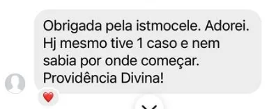 Print de WhatsApp: aluna agradece aula sobre istmocele