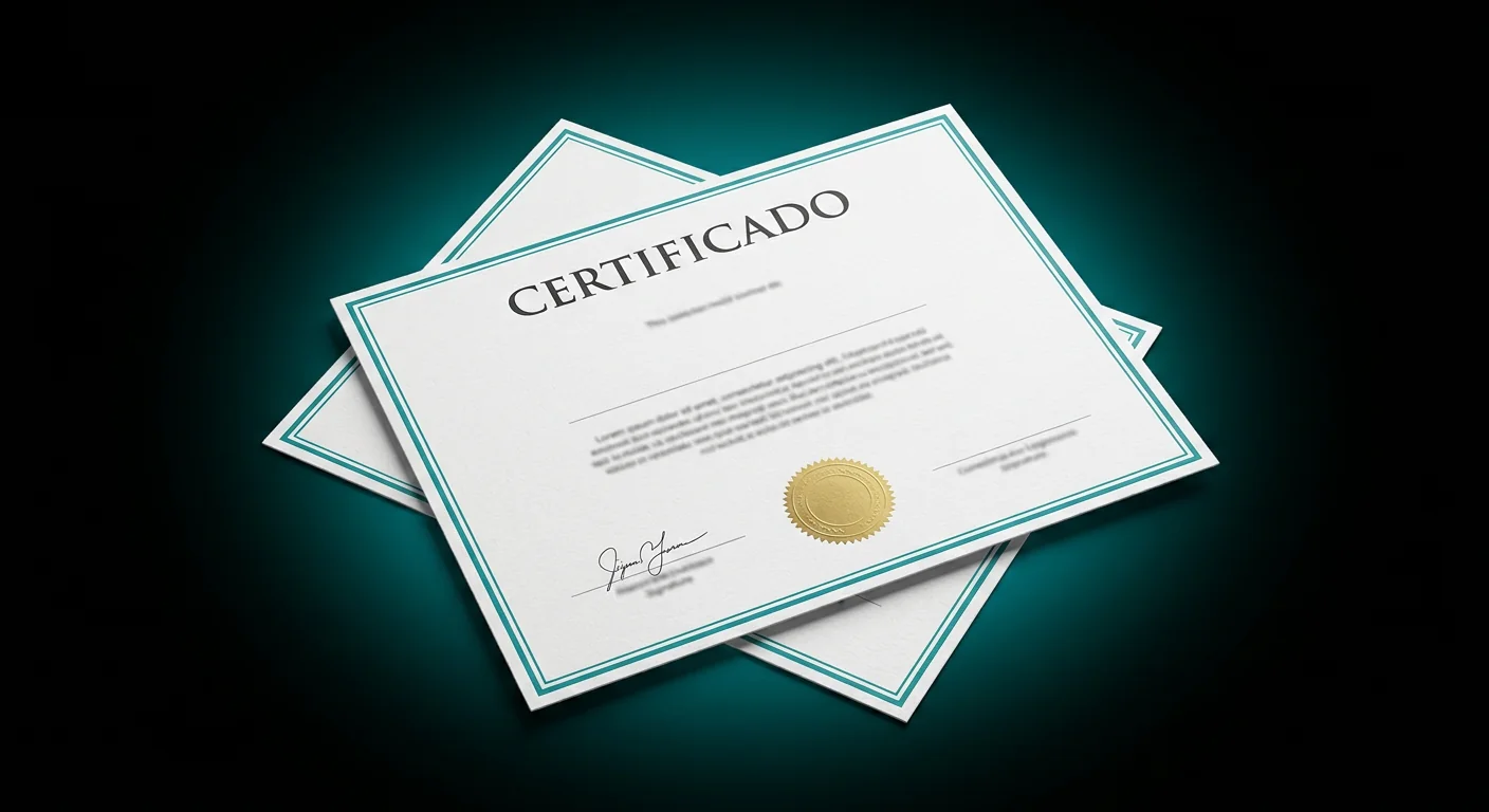 Certificado de conclusao do curso, emitido ao terminar as aulas